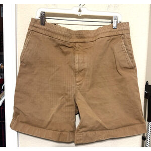 Acne Studios Shorts Mens US 34/S Tan Khaki Casual Pockets Drawstring elastic
